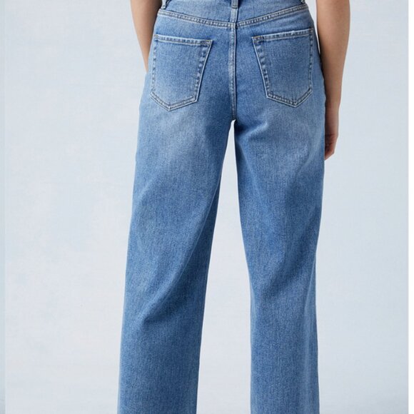 PacSun Cropped Wide Leg Jeans Medium Indigo | Size 24 | 90s Y2K Vintage Style - Picture 12 of 13